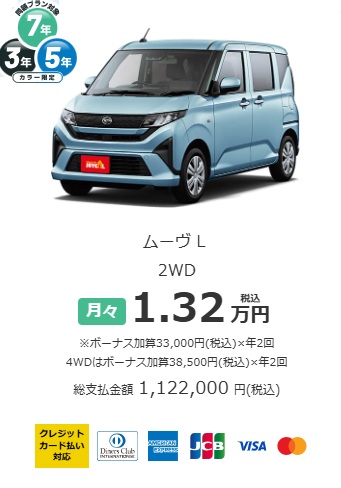 ムーヴ月々1.32万円